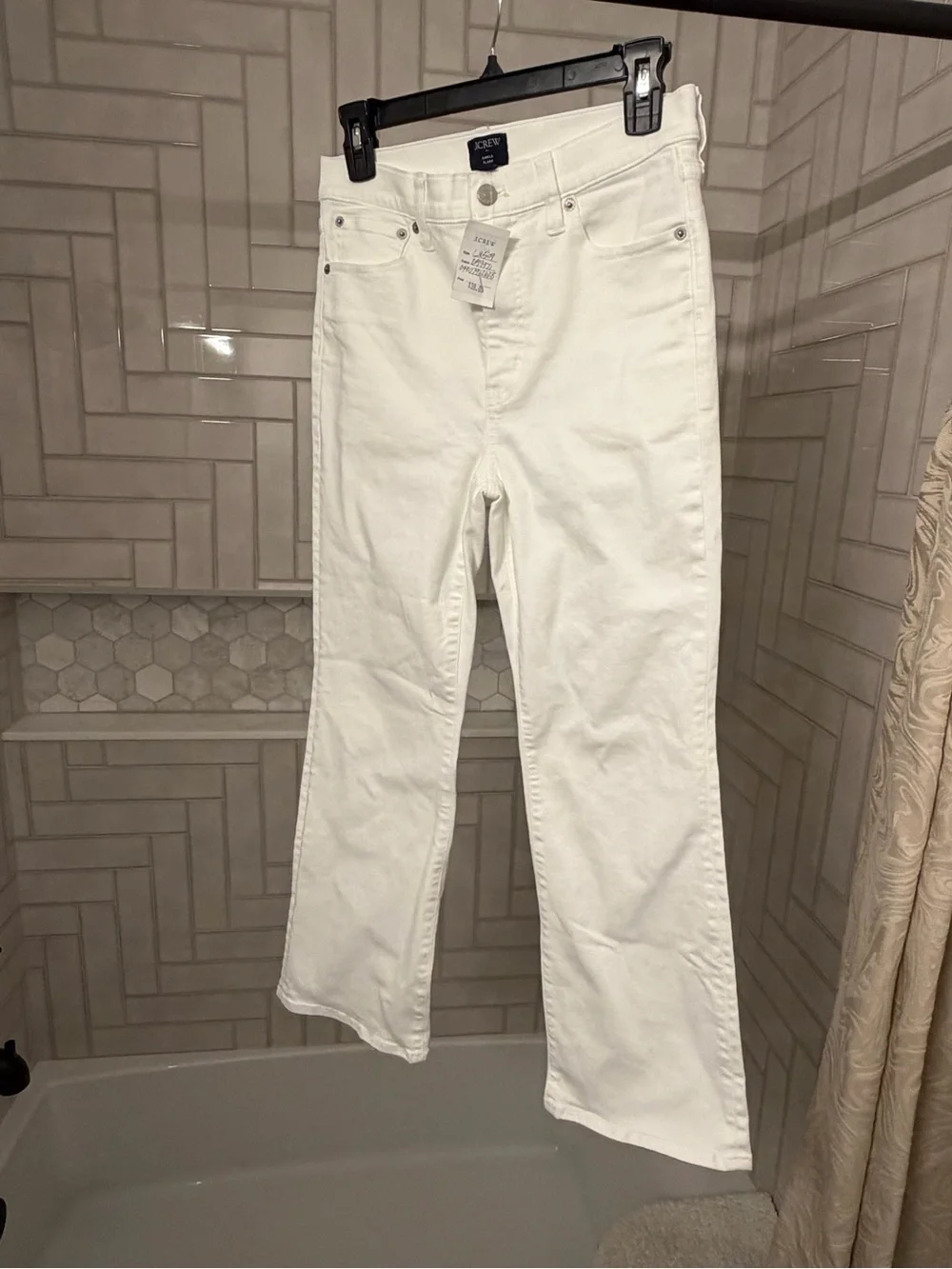 J. Crew White Cropped Flare Jeans